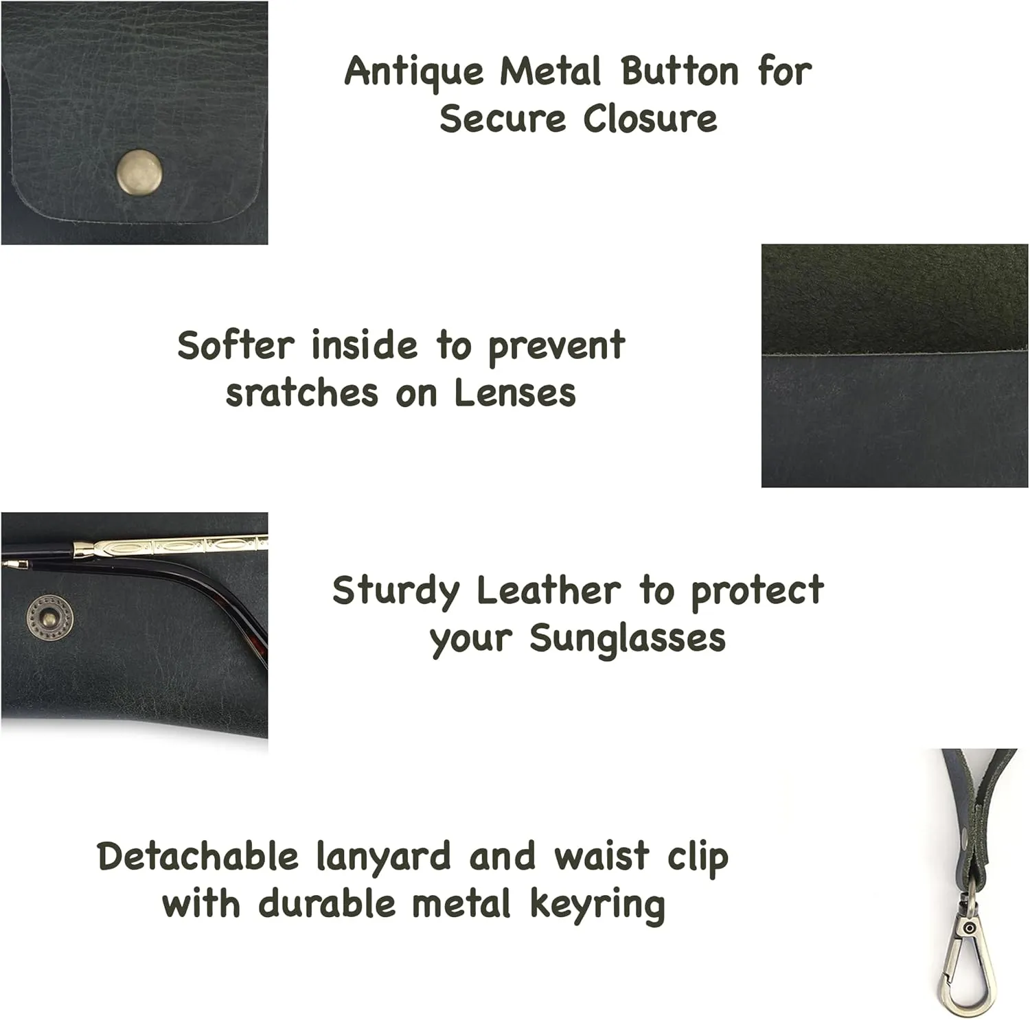 Sunglasses Cases Leather Eyeglass Pouch with Lanyard Portable Soft Eye Glass Case Sunglass Storage Box