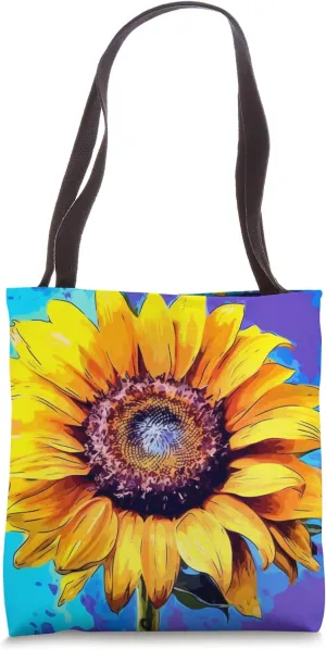 Sunlit Heritage, Pop Art Sunflower themed Tote Bag