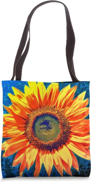 Sunlit Heritage, Pop Art Sunflower themed Tote Bag