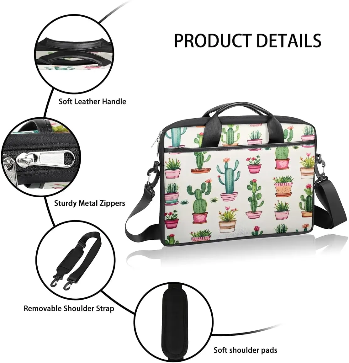 Sunshine Cactus Desert 15 Inch Laptop Bag Laptop Shoulder Bag Computer Cases for Laptops or Tablets