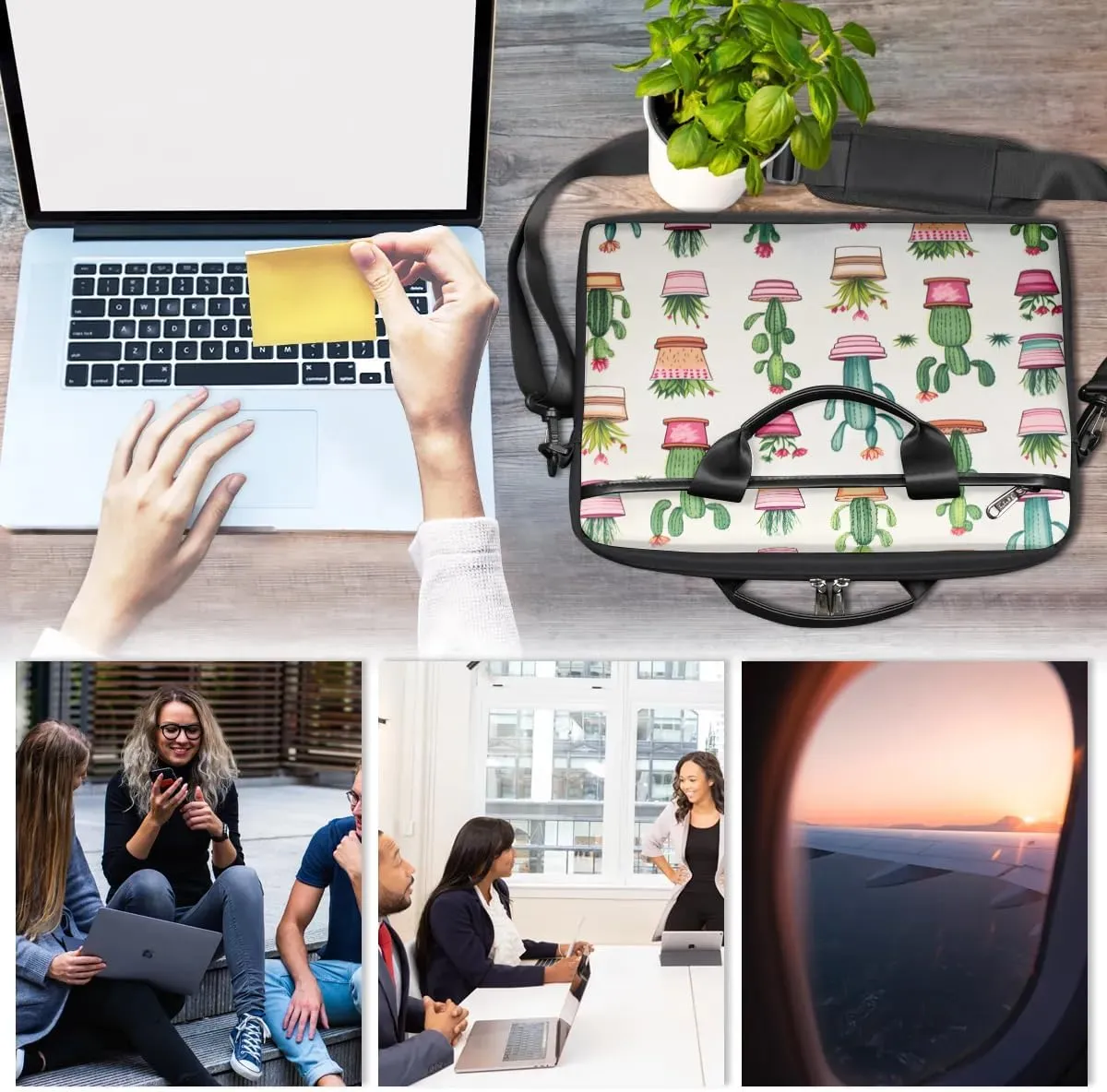 Sunshine Cactus Desert 15 Inch Laptop Bag Laptop Shoulder Bag Computer Cases for Laptops or Tablets