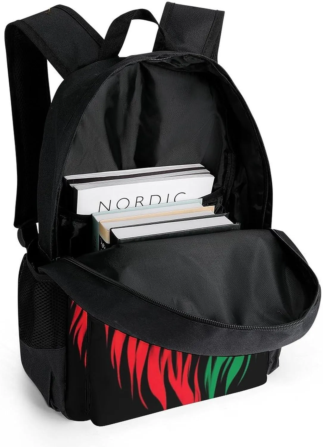 Supdreamc Adults Lightweight Reggae King Rasta Flag Lion Black Rucksacks Large Capacity Bookbag With Adjustable Shoulder Straps for Trekking Outdoors Bicycle