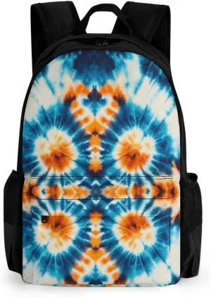 Supdreamc Colorful Tie Dye Art Rucksack Polyester Anti-Theft Multipurpose Bookbag Big Capacity Travel and Sport Backpack Rucksack With Side Pockets