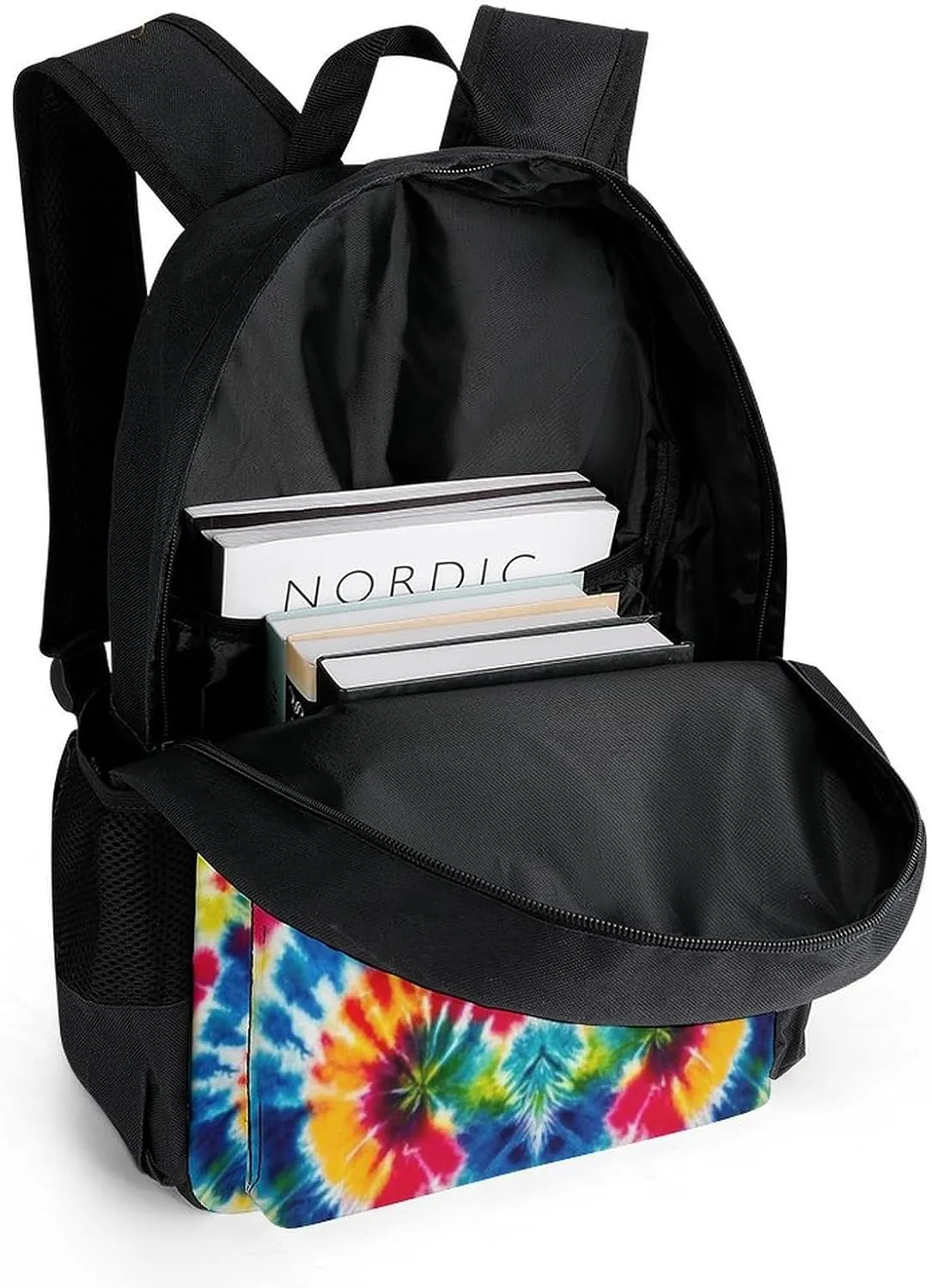 Supdreamc Colorful Tie Dye Art Rucksacks Polyester Anti-Theft Multipurpose Carry On Bag Large Capacity Gym Outdoor Hiking Backpack With Smooth Zippers