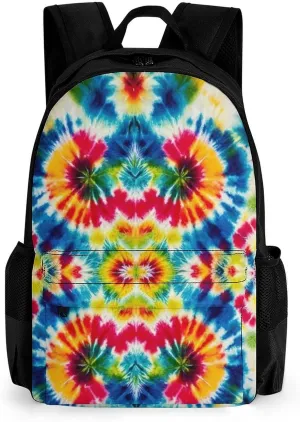 Supdreamc Colorful Tie Dye Art Rucksacks Polyester Anti-Theft Multipurpose Carry On Bag Large Capacity Gym Outdoor Hiking Backpack With Smooth Zippers