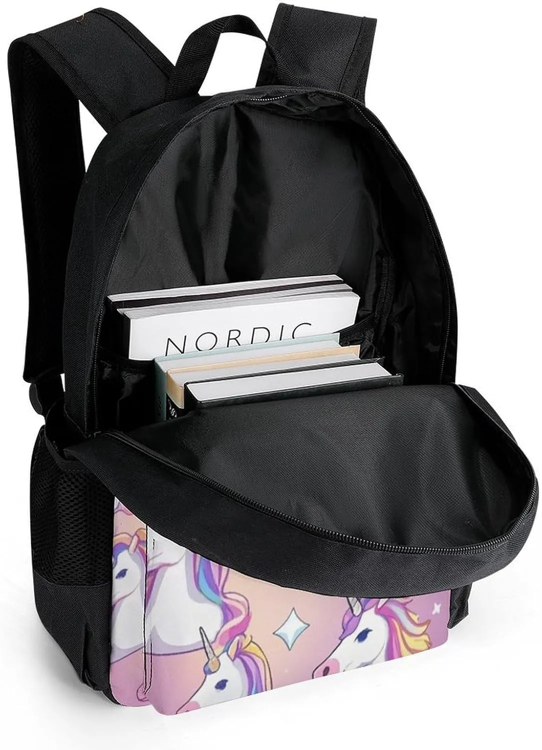 Supdreamc Fantasy Unicorn Art Rucksacks Lightweight Multipurpose Anti-Theft Shoulder Bag Big Capacity Traveling & Camping Backpack With Side Pockets