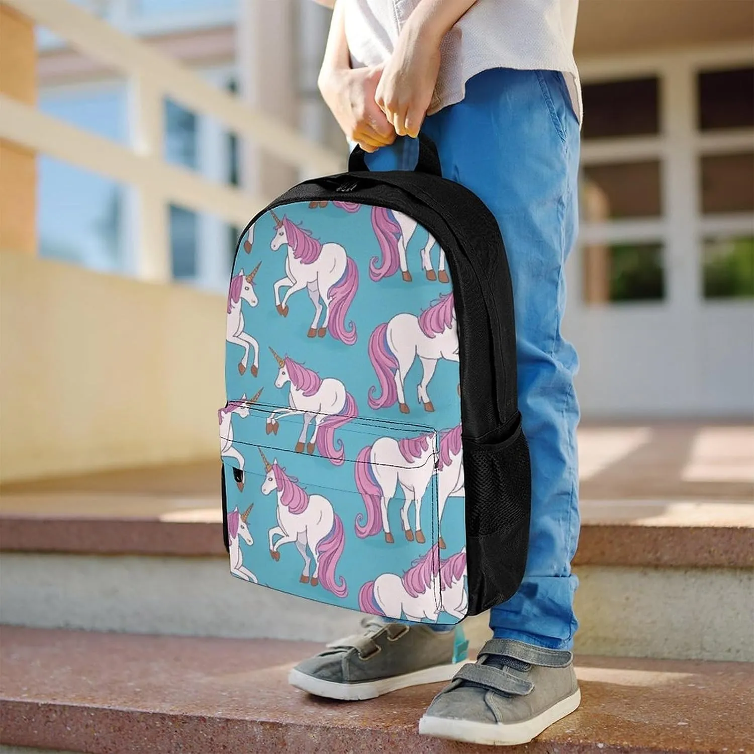 Supdreamc Lightweight Daypack Backpack for Trekking Work Running - Big Capacity Multipurpose Anti-Theft Bookbag, Magic Unicorn Art Business Computer Bag