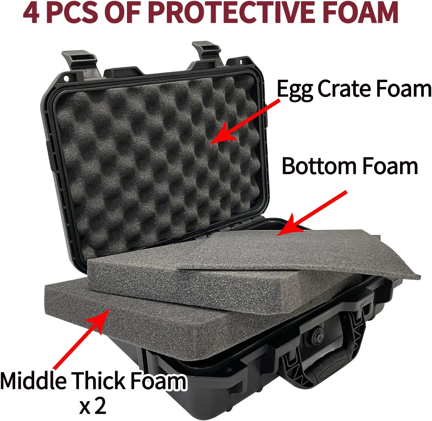 Sutekus Hard Pistol Case Handgun Case Waterproof Pistol Carrying Cases With Foam Gun Accessories