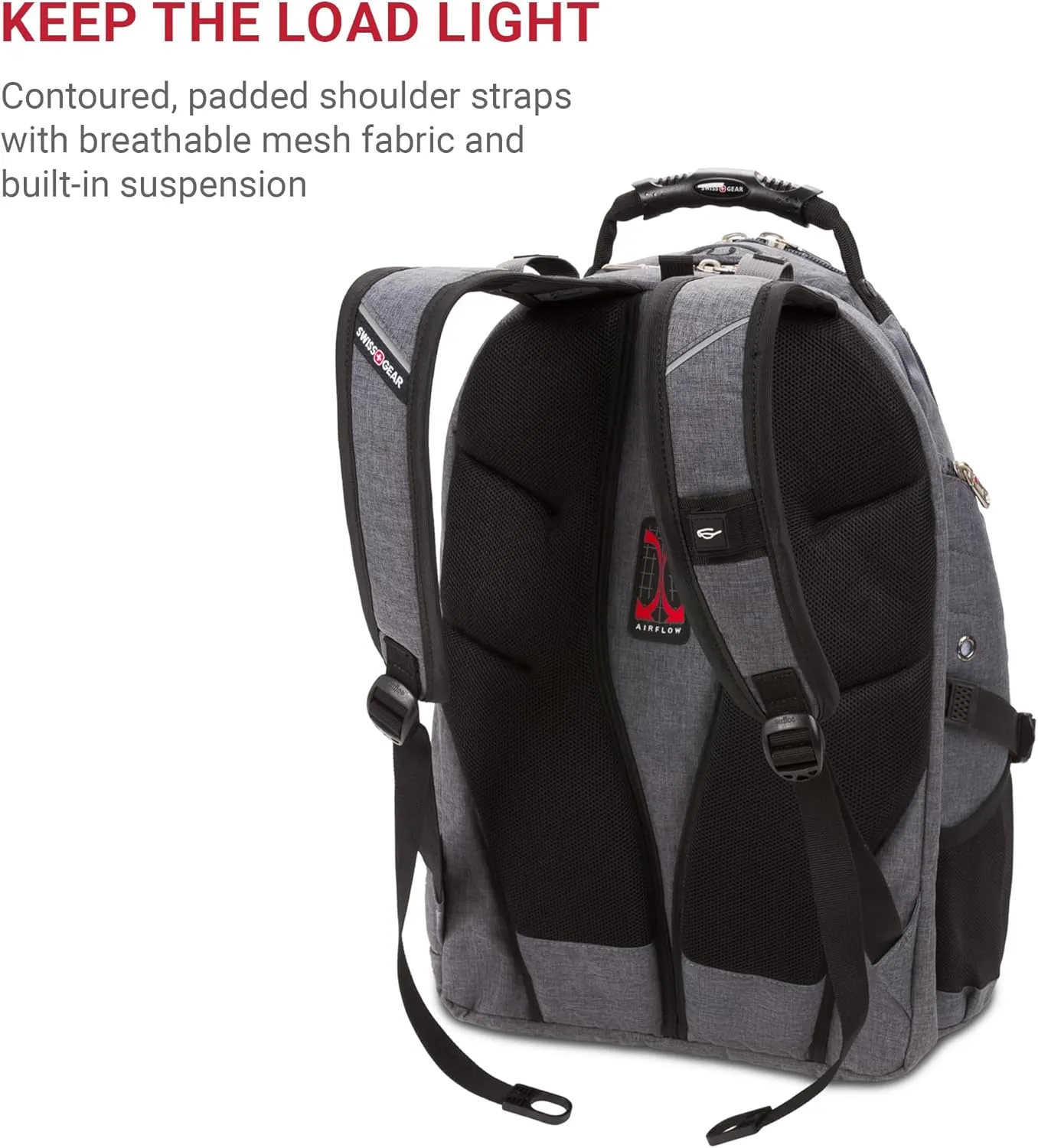 SwissGear 1900 Scansmart TSA 17 Laptop Backpack, Heather Grey, 19-Inch