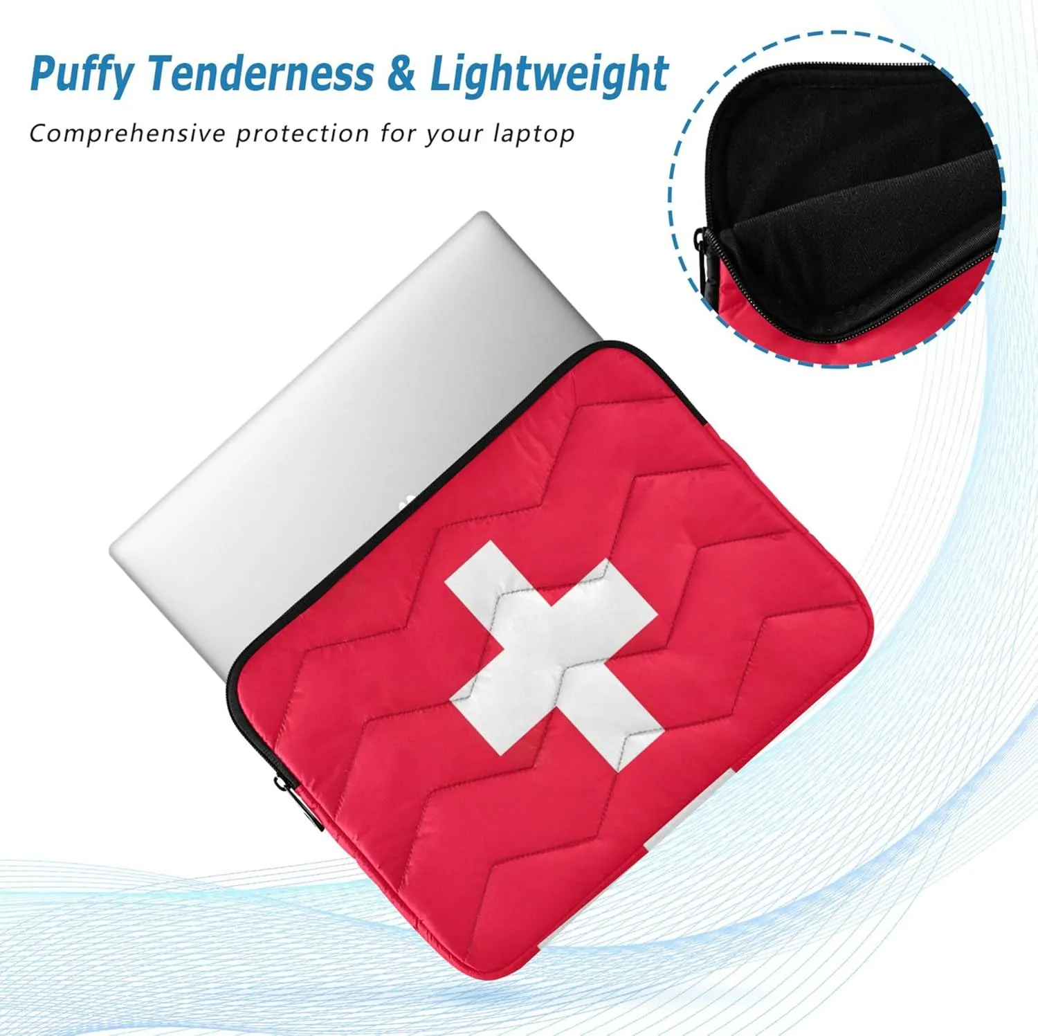 Switzerland Flag Women Laptop Bag 15.6 Inch, Comprehensive Protection, Laptop Carrying Bag