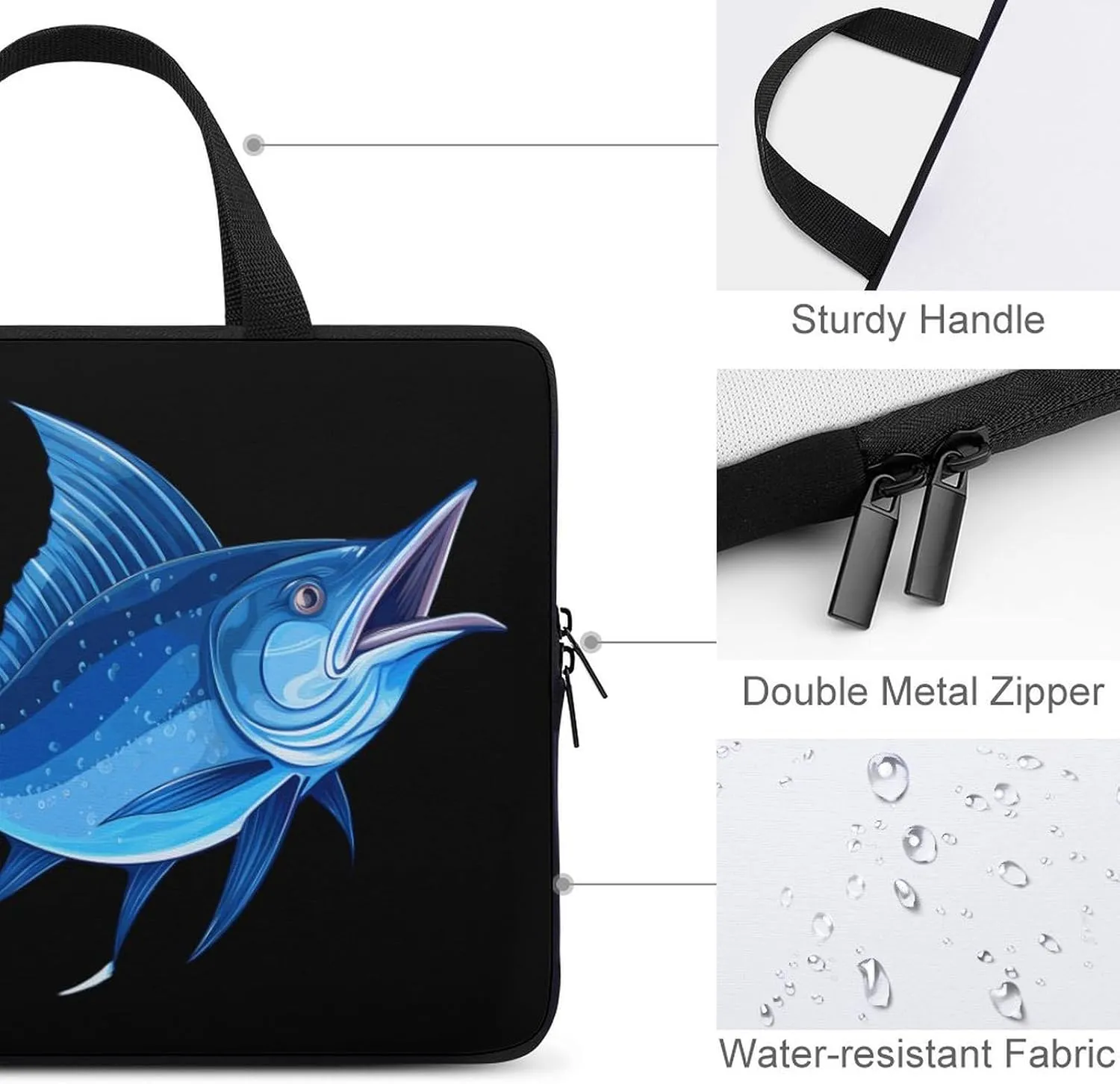 Swordfish Marlin Sailfish Laptop Bag Carrying Case Computer Protective Sleeve Case Briefcase for Men Women