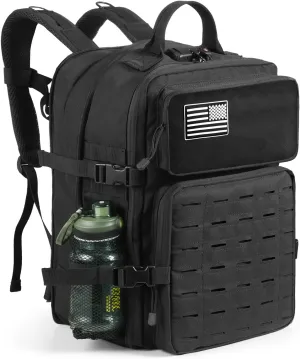 Tactical Backpack for Men Military Backpacks 25-45L Large Army 3 Days Assault Pack Bag Laptop Backpacks with Customs Anti-Theft Lock Molle Backpacks with USB Charging Port for Travel Hiking Camping
