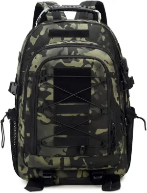 Tactical Backpack Men Backpacks Military Army Daypack handbag Hiking Camping Travel Hunting Rucksack Molle Bag USB Interface (CP Camo, Size：14.2 * 7.8 * 20inch(L*W*H))