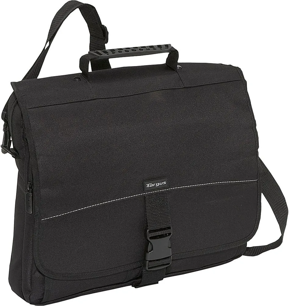 Targus Laptop Carrying Case for 15.6-Inch Laptops Messenger Slim Case for Men and Women, Bags for HP, Microsoft, Dell, Lenovo, Apple, Black (TCM004US)