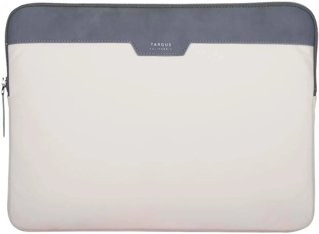 Targus Newport Modern Style Sleeve with Durable Water-Repellent Nylon, Back Zip Pocket Pouch, Protective Slipcase fits 11-12-Inch Laptop/Notebook, Tan (TSS100106GL)