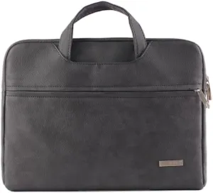 Teamgee Leather Laptop Sleeve, 15.6" Portable Monitor Carrying Bag, Slim Protective Laptop Case Waterproof Durable for 13-15.6 inch Laptops, Graphite Black