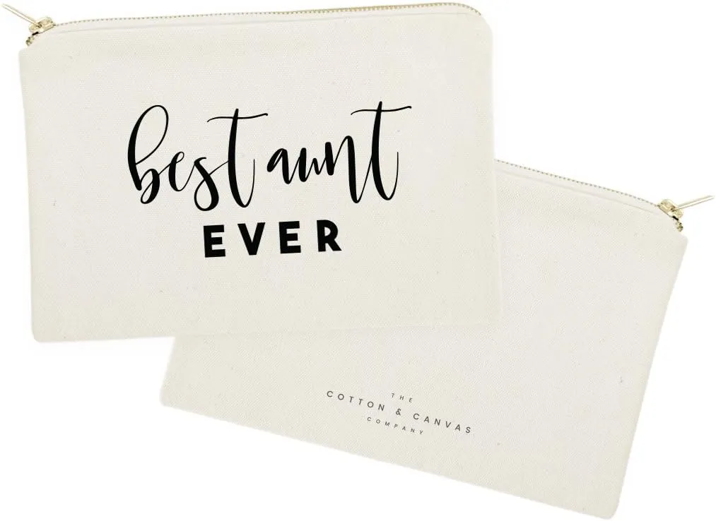 The Cotton & Canvas Co. Best Aunt Ever Cosmetic Bag and Travel Make Up Pouch