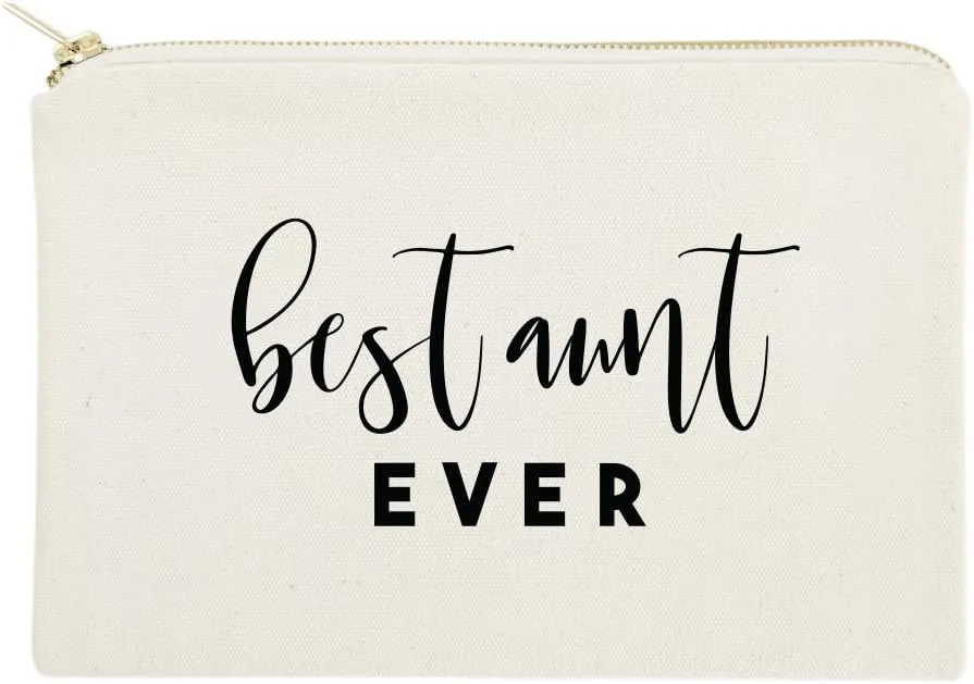 The Cotton & Canvas Co. Best Aunt Ever Cosmetic Bag and Travel Make Up Pouch