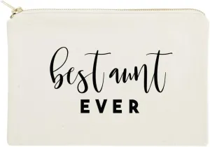 The Cotton & Canvas Co. Best Aunt Ever Cosmetic Bag and Travel Make Up Pouch