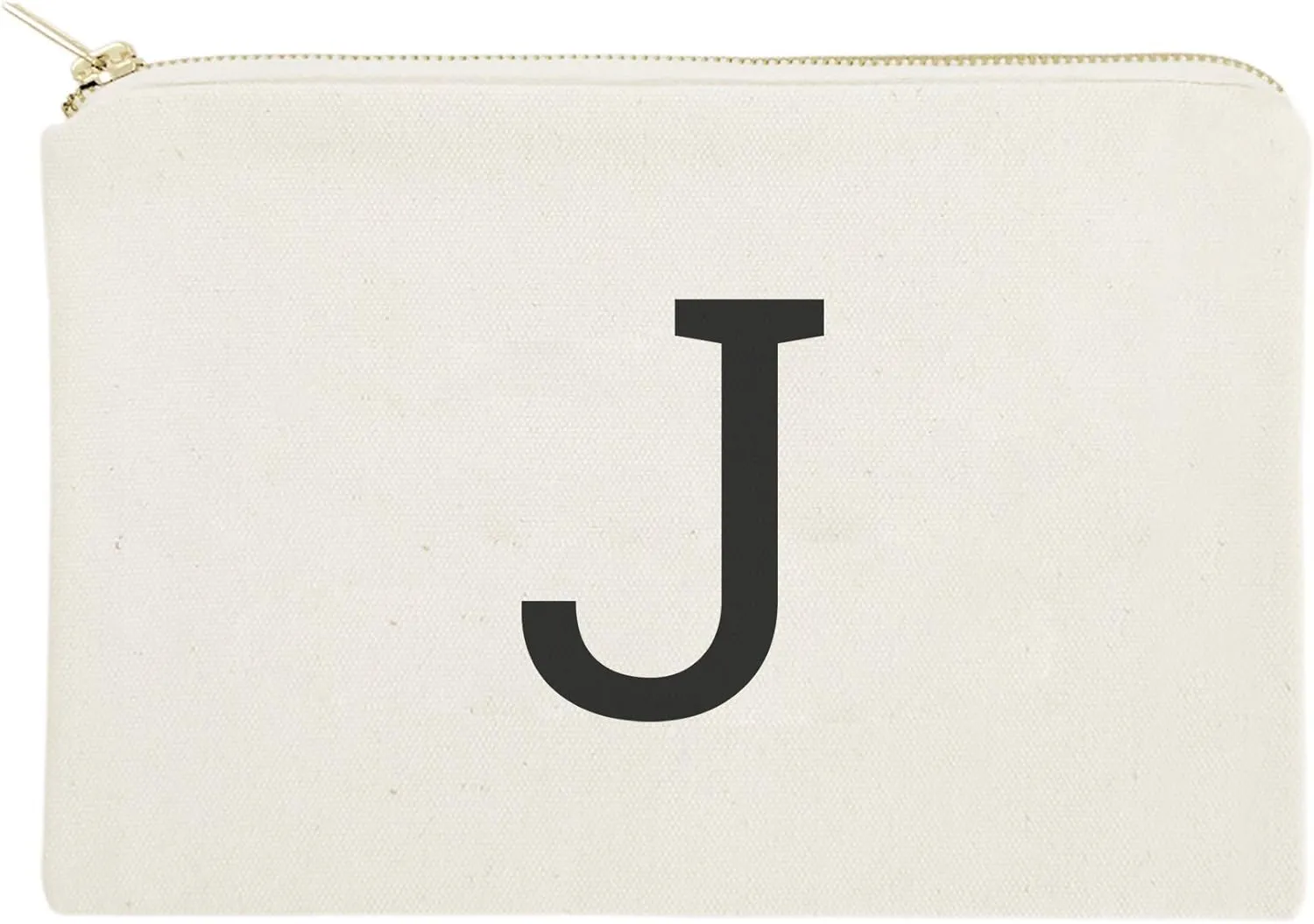 The Cotton & Canvas Co. Personalized Modern Monogram Initial J Cosmetic Bag and Travel Make Up Pouch