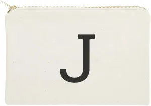 The Cotton & Canvas Co. Personalized Modern Monogram Initial J Cosmetic Bag and Travel Make Up Pouch