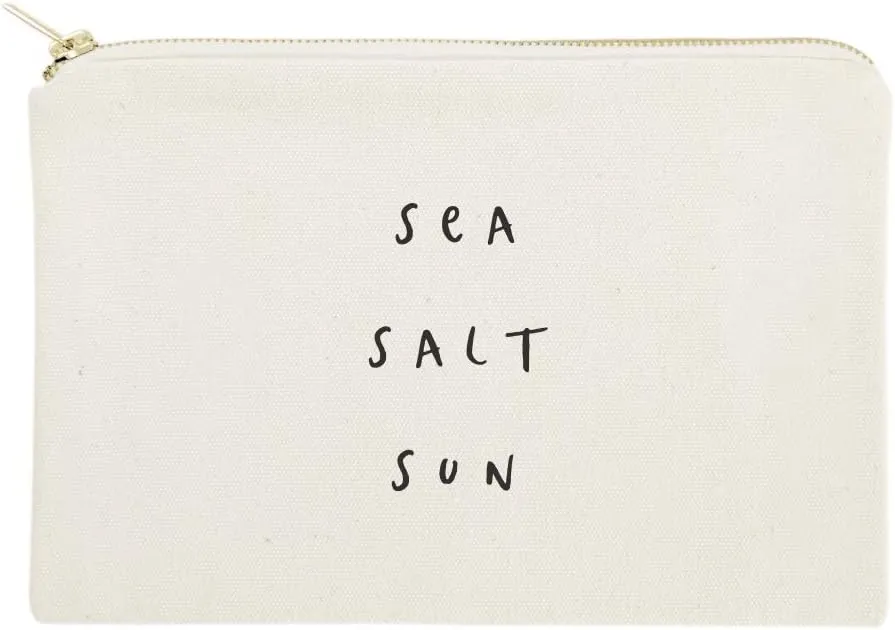The Cotton & Canvas Co. Sea Salt Sun Summer Beach Cosmetic Bag and Travel Make Up Pouch