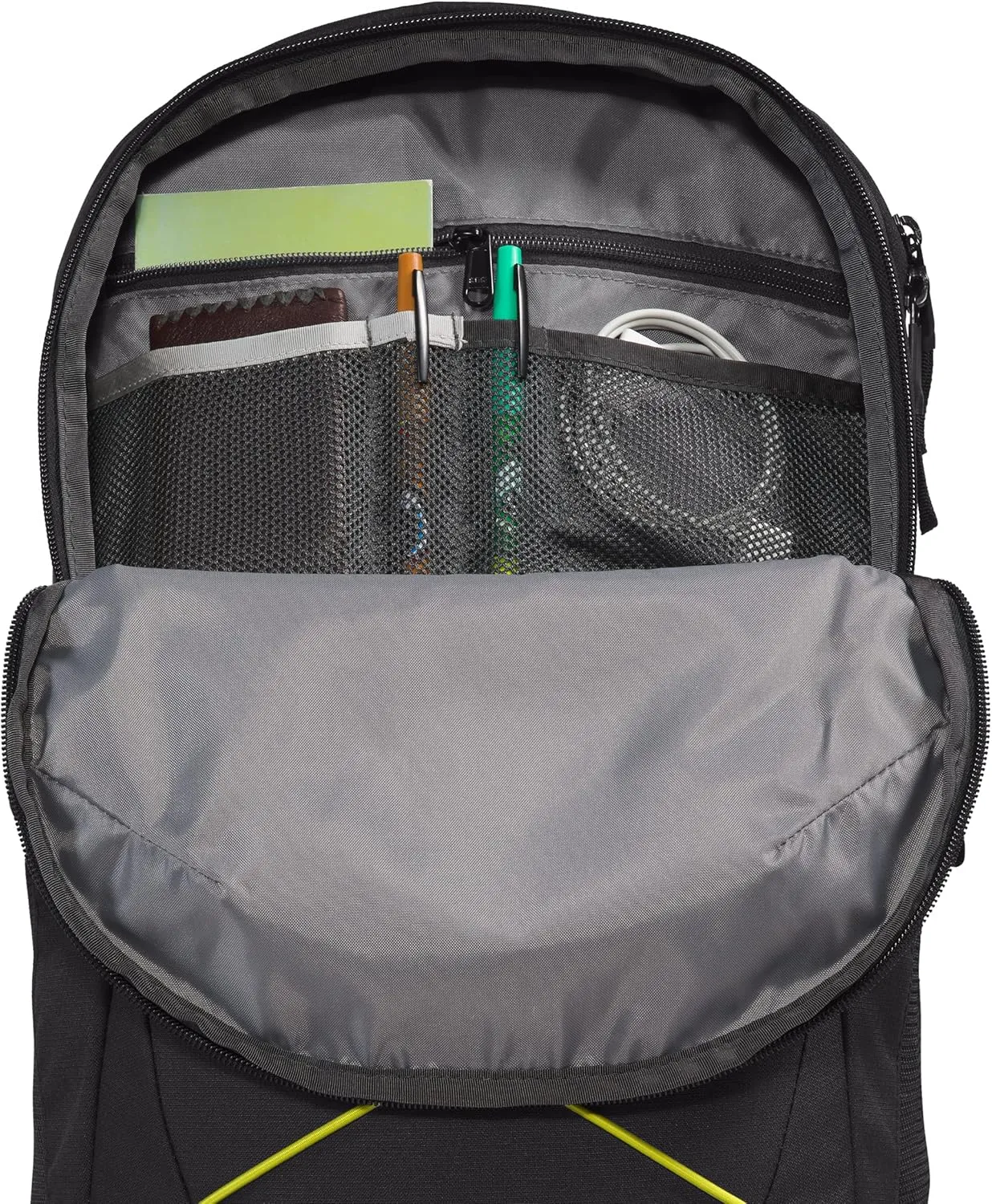 THE NORTH FACE Jester Everyday Laptop Backpack, TNF Black Light Heather/Sulphur Spring Green, One Size