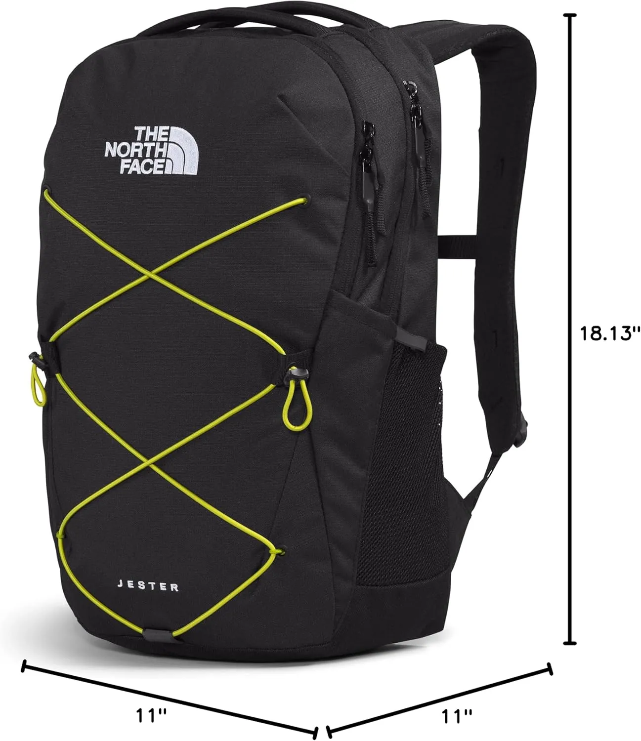 THE NORTH FACE Jester Everyday Laptop Backpack, TNF Black Light Heather/Sulphur Spring Green, One Size