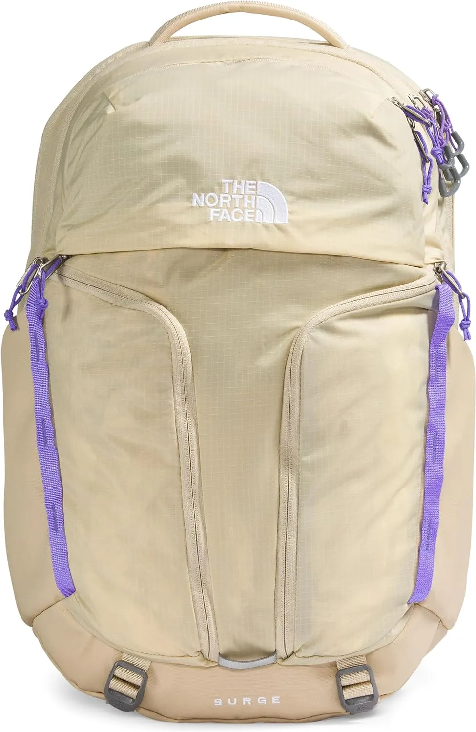 THE NORTH FACE Women's Surge Commuter Laptop Backpack, Gravel/Optic Violet, One Size