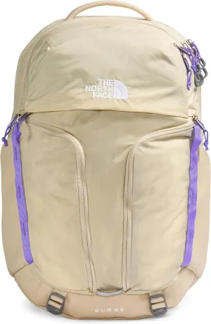 THE NORTH FACE Women's Surge Commuter Laptop Backpack, Gravel/Optic Violet, One Size