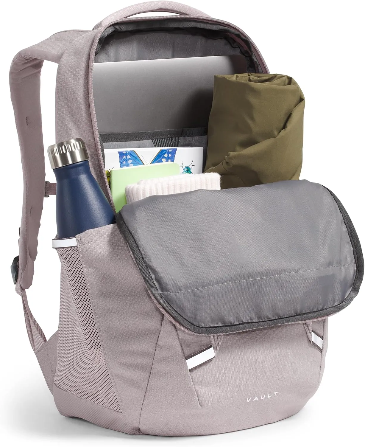 THE NORTH FACE Women's Vault Everyday Laptop Backpack - PFAS Free, Moonstone Grey Dark Heather/Moonstone Grey, One Size