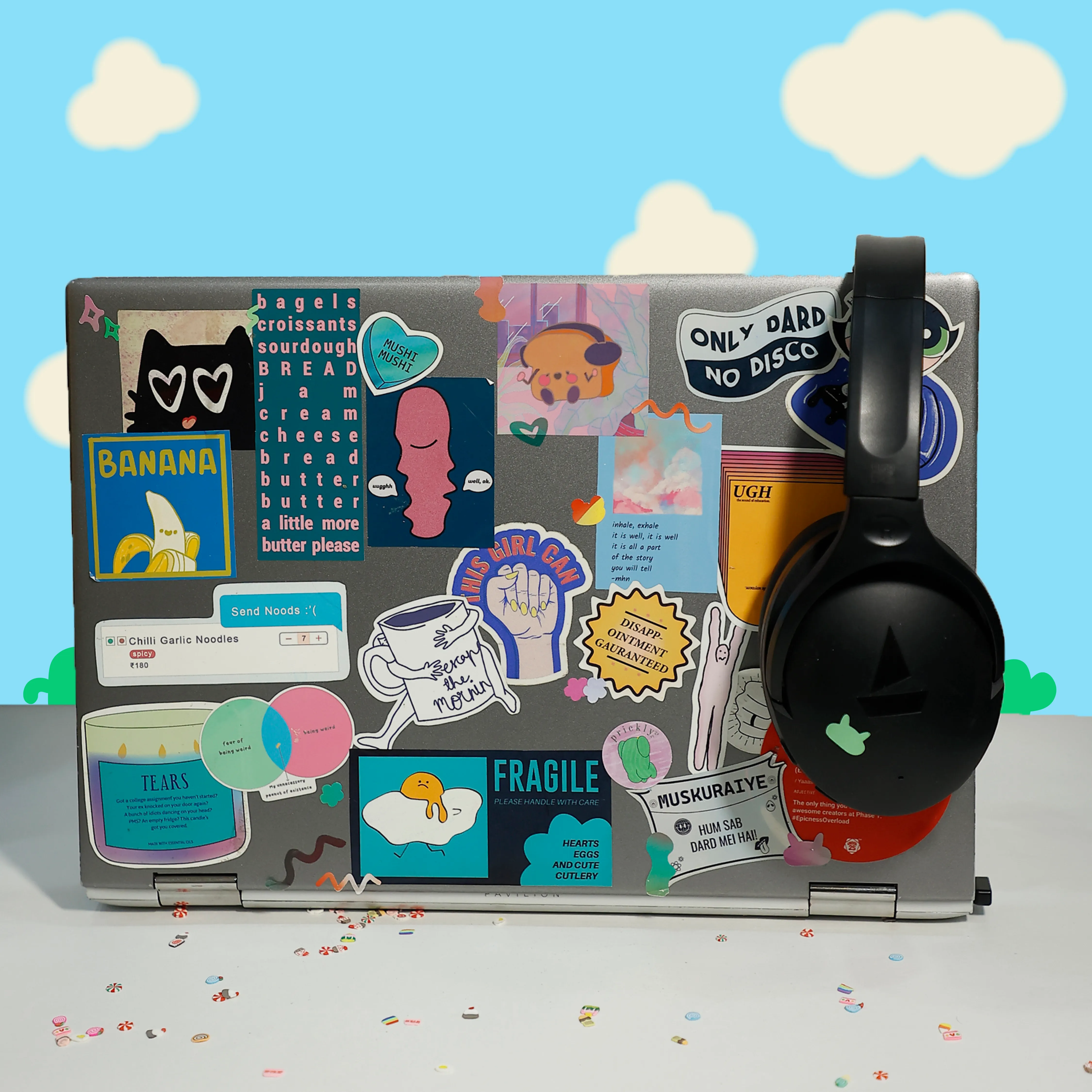 the two huggers sticker sheet
