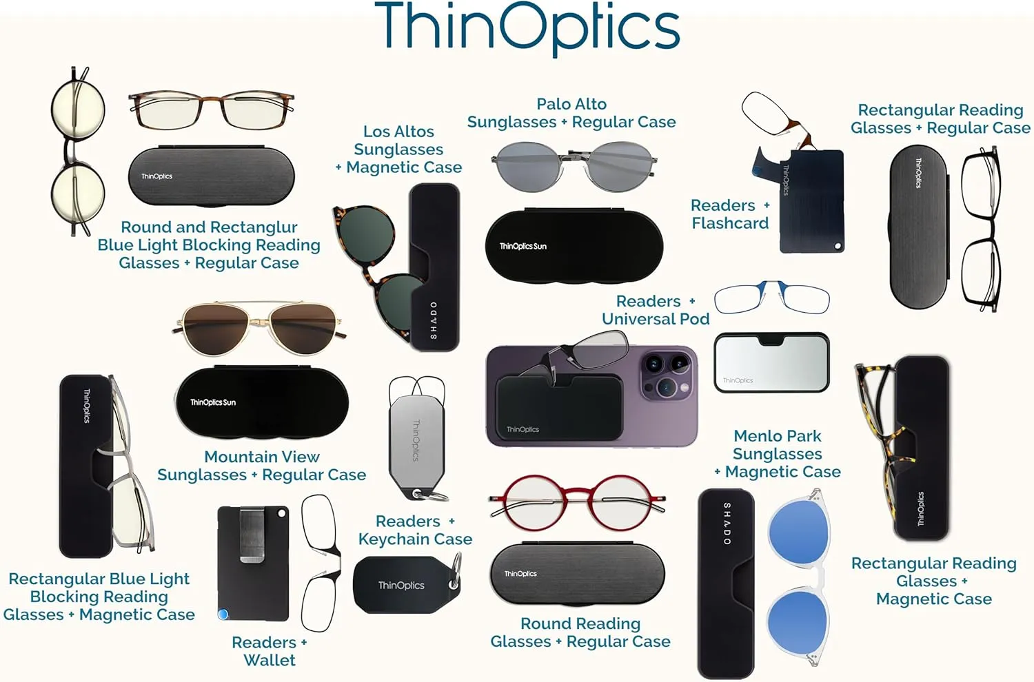 ThinOptics Universal Pod Case   Rectangular Reading Glasses