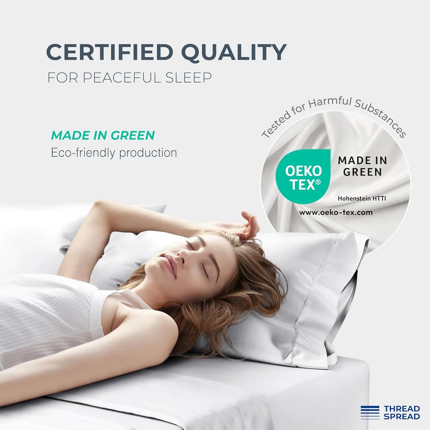 Thread Spread 100% Egyptian Cotton Pillow Cases King Size Set of 2 - Luxury 1500 Thread Count Sateen White Pillow Covers, Soft & Breathable 5 Star Hotel-Quality Pillowcases, Fits King Size Pillows