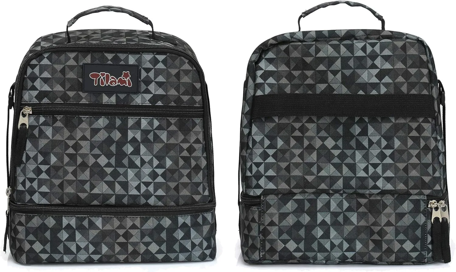 Tilami Rolling Backpack 19 inch with Lunch Bag Wheeled Laptop Backpack, Grey