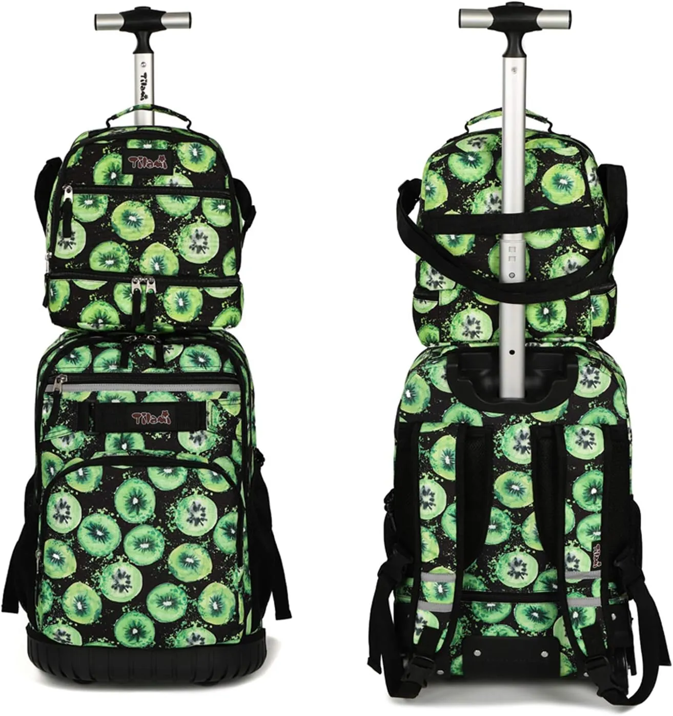 Tilami Rolling Backpack 19 inch with Lunch Bag Wheeled Laptop Backpack (Kiwi)