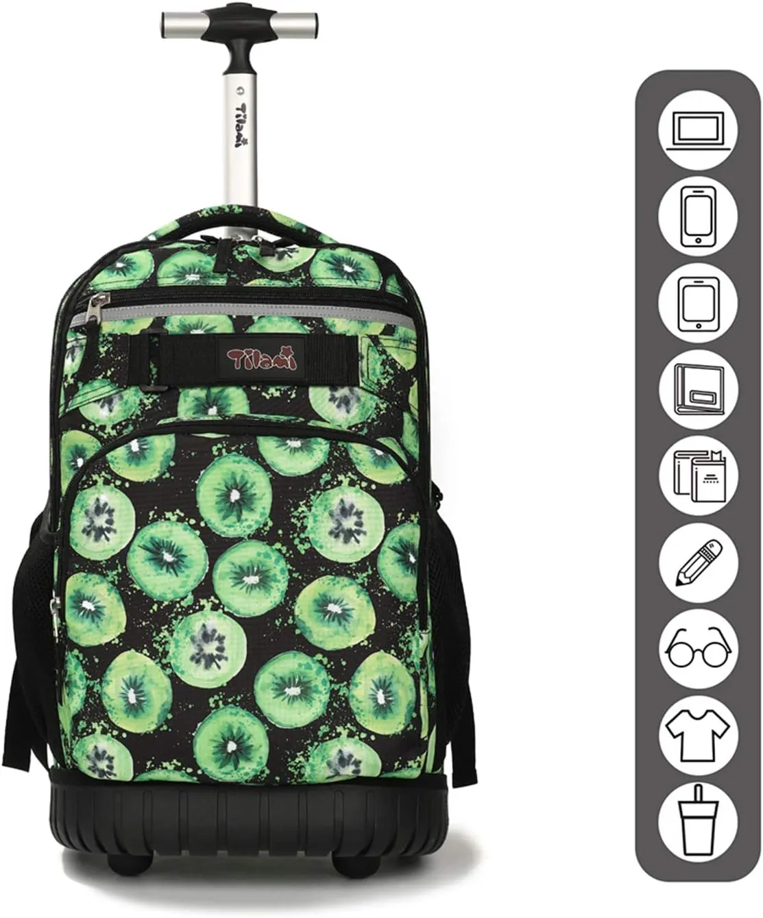 Tilami Rolling Backpack 19 inch with Lunch Bag Wheeled Laptop Backpack (Kiwi)