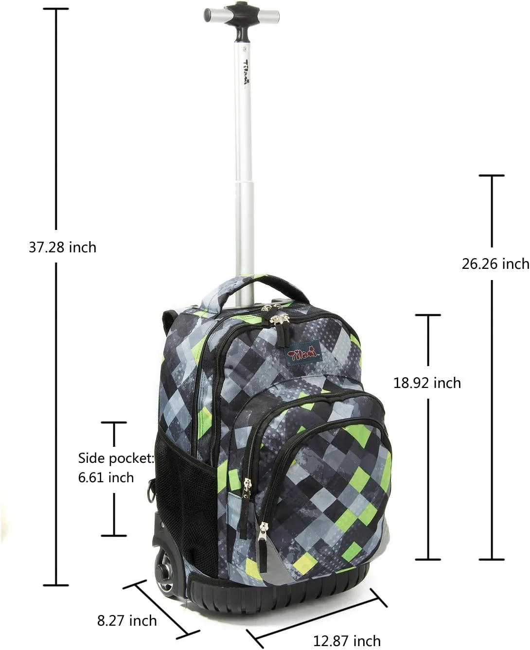 Tilami Rolling Backpack Armor Luggage School Travel Book Laptop 18 Inch Multifunction Wheeled Backpack Students
