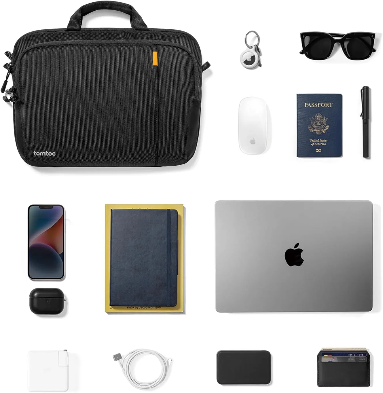 tomtoc 360 Protective Laptop Carrying Case for 16-inch MacBook Pro M4/M3/M2/M1 Pro/Max A3403 A3186 A2991, Water-resistant Laptop Shoulder Bag fits 15-inch MacBook Air M4/A3241 2025, M3/A3114, M2/A2941