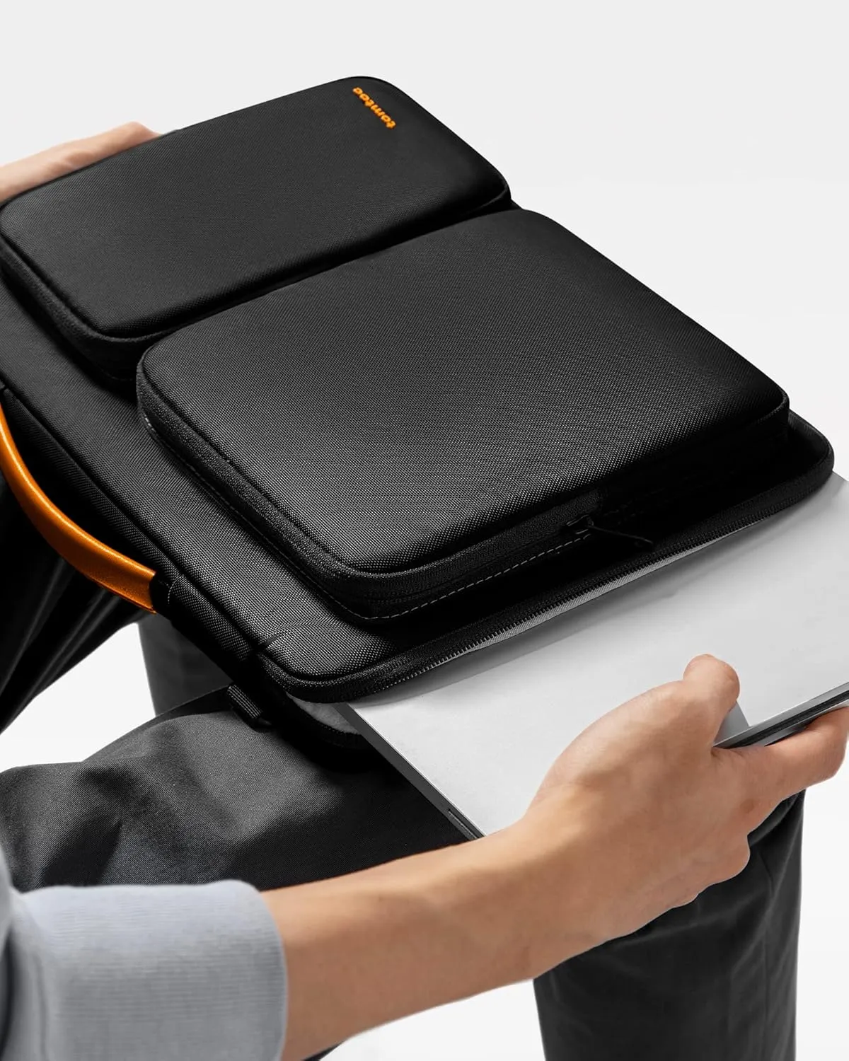 tomtoc 360° Protective Laptop Shoulder Bag for 15.6 Inch Laptop, Fit Acer Aspire 3/5/7, Dell Inspiron/XPS, ASUS ROG/TUF, Lenovo ThinkPad L/E/T/P/V, Waterproof Accessory Case