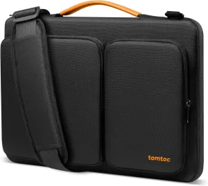 tomtoc 360° Protective Laptop Shoulder Bag for 15.6 Inch Laptop, Fit Acer Aspire 3/5/7, Dell Inspiron/XPS, ASUS ROG/TUF, Lenovo ThinkPad L/E/T/P/V, Waterproof Accessory Case