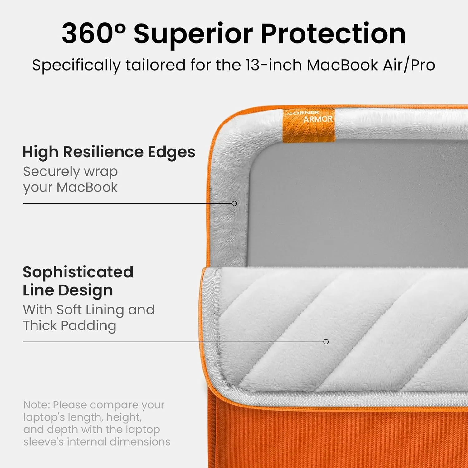 tomtoc 360° Protective Laptop Sleeve for 13-inch New MacBook Air M4/A3240 2025, M3/A3113, M2/A2681 M1/A2337 A2179 A1932, 13-inch MacBook Pro M2/A2686 M1/A2338, Water-Resistant Computer Case Bag
