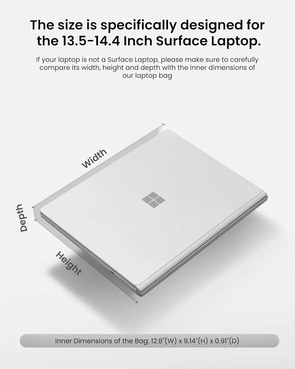 tomtoc 360° Protective Laptop Sleeve for 13.5-14.4 Inch Surface Laptop Studio/6/5/4/3, Surface Book, Water-Resistant Laptop Case for Acer Aspire/Swift 14, ASUS Vivobook/Zenbook 14, Jumper EZbook X3