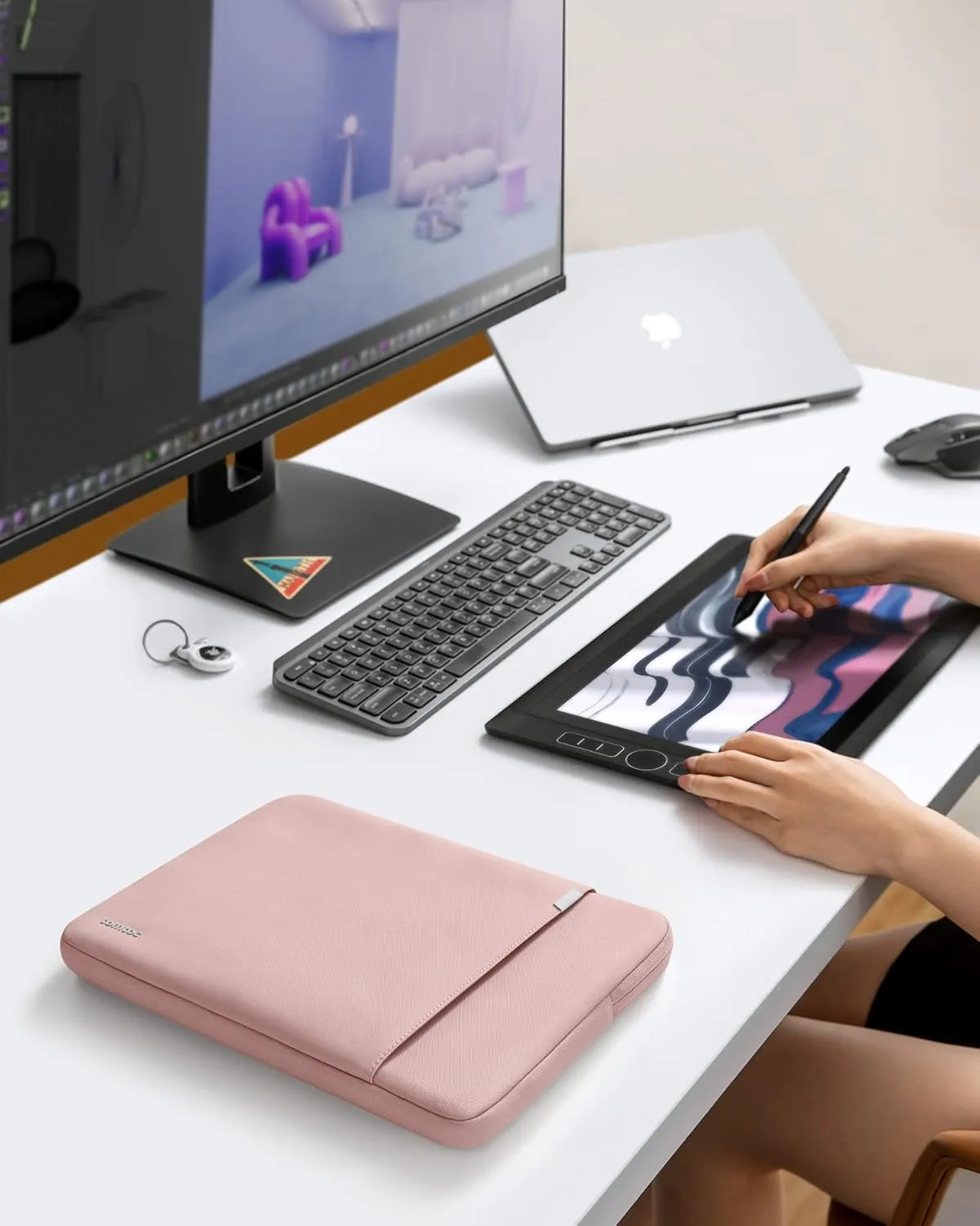 tomtoc 360 Protective Laptop Sleeve for 14-inch MacBook Pro M4/M3/M2/M1 Pro/Max A3112 A3401 A3185 A2992 A2918 A2779 2024-2021, Water-Resistant Case Bag with Accessory Pocket for 13.8 Surface Laptop 7