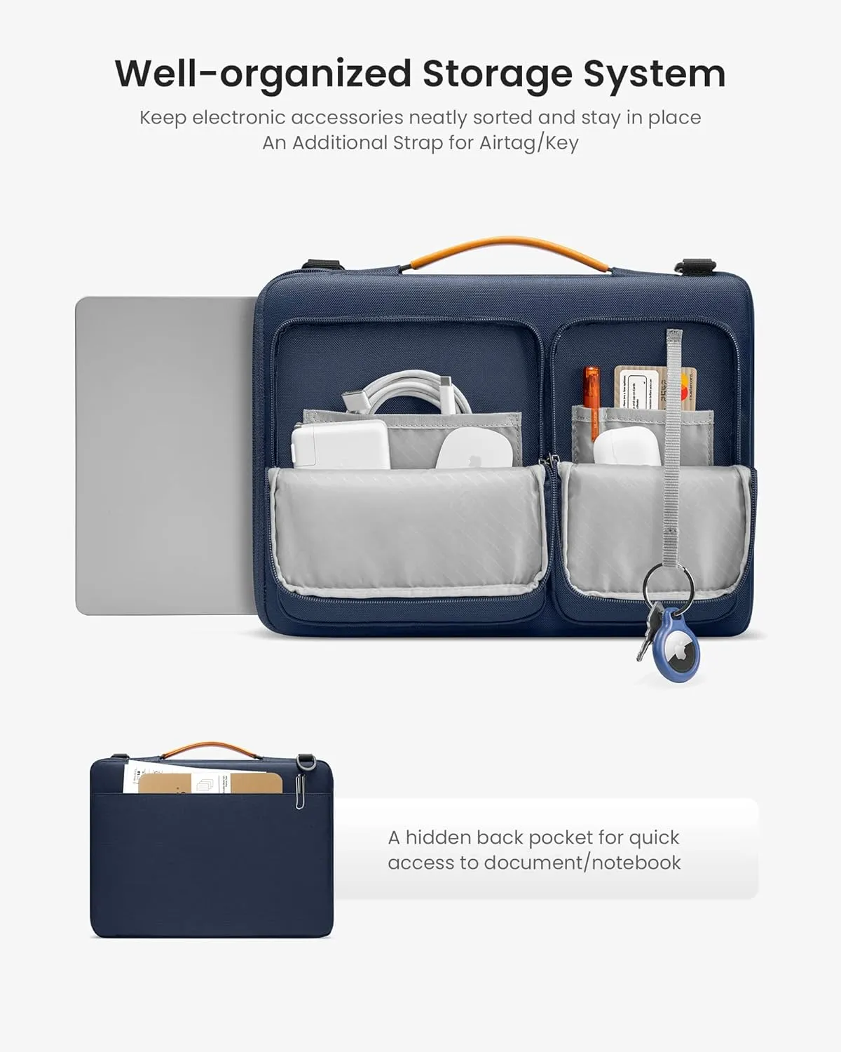 tomtoc Laptop Shoulder Bag for 14 Inch MacBook Pro M4/M3/M2/M1 Pro/Max 2024-2021, 13.5-14.4 Surface Laptop 6/5/Studio 2, Surface Book 3, 360 Protective Case Fit Asus VivoBook