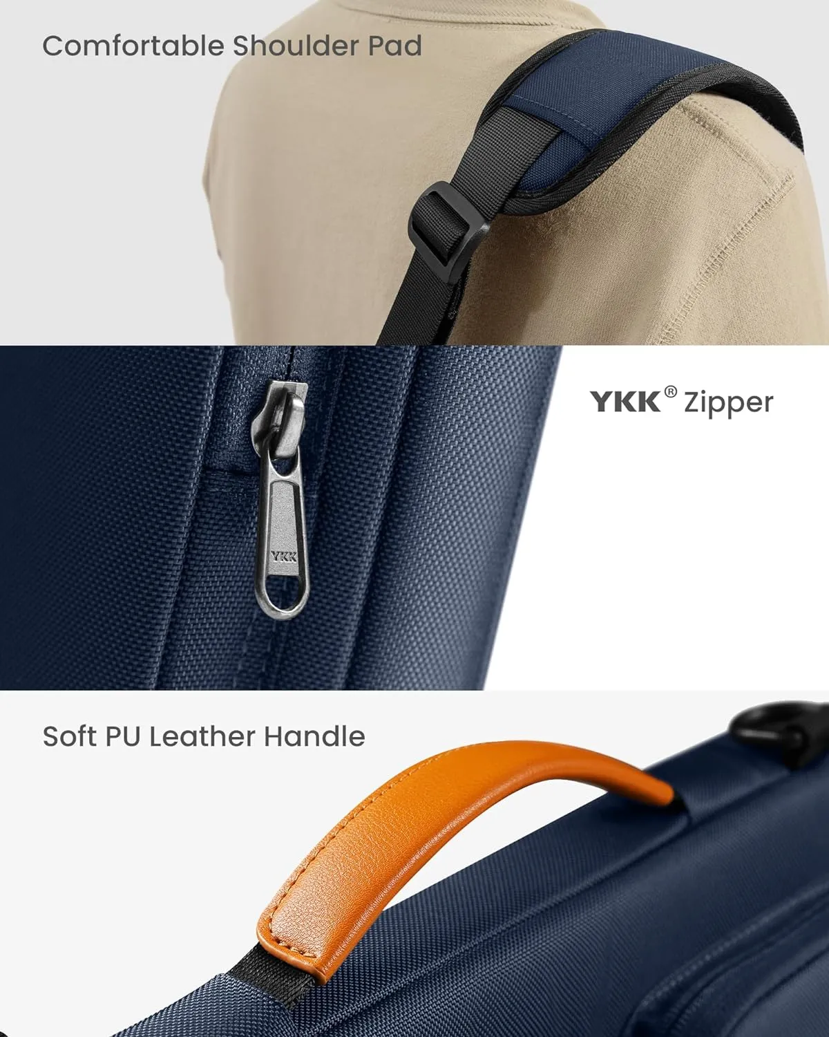 tomtoc Laptop Shoulder Bag for 14 Inch MacBook Pro M4/M3/M2/M1 Pro/Max 2024-2021, 13.5-14.4 Surface Laptop 6/5/Studio 2, Surface Book 3, 360 Protective Case Fit Asus VivoBook