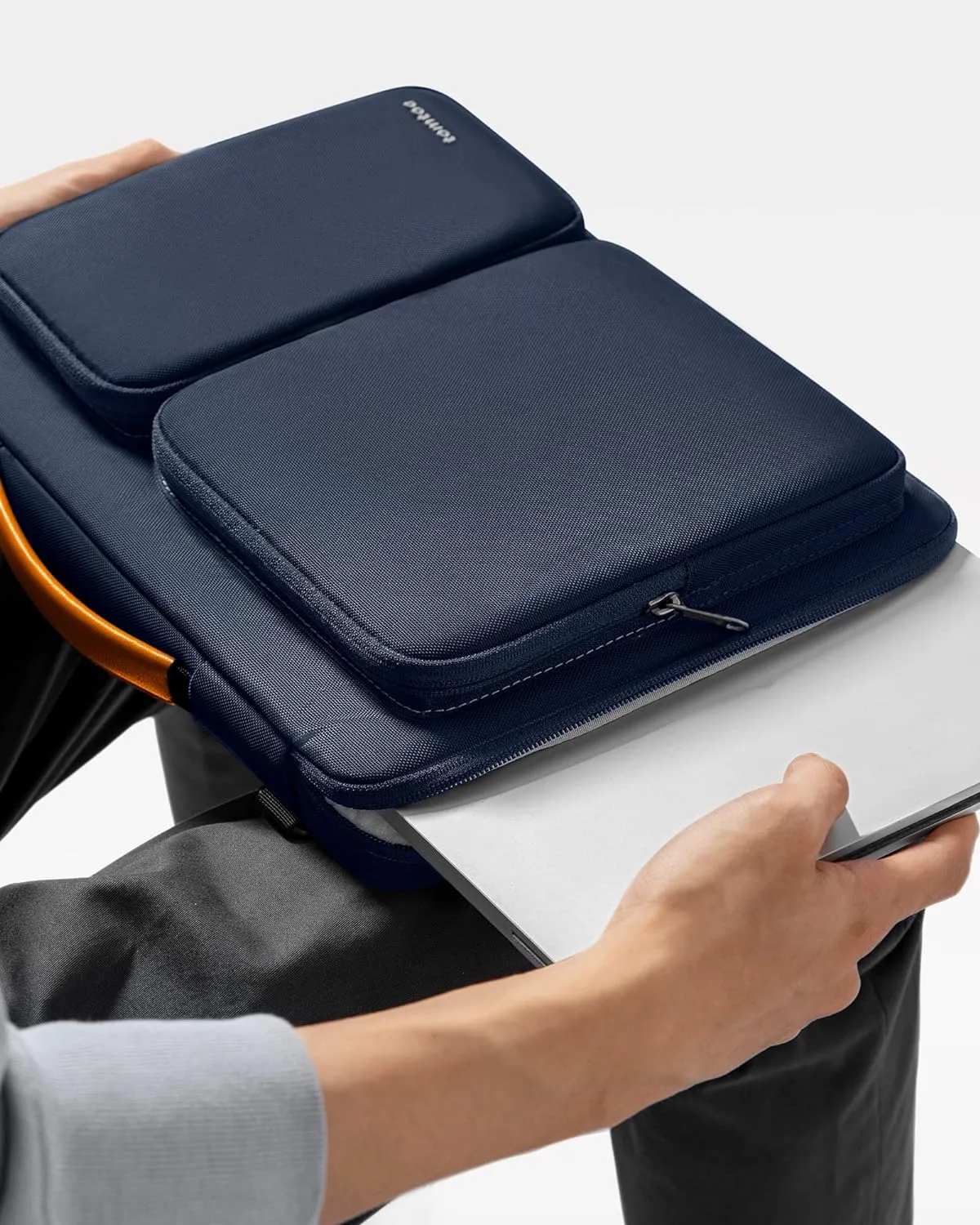 tomtoc Laptop Shoulder Bag for 14 Inch MacBook Pro M4/M3/M2/M1 Pro/Max 2024-2021, 13.5-14.4 Surface Laptop 6/5/Studio 2, Surface Book 3, 360 Protective Case Fit Asus VivoBook
