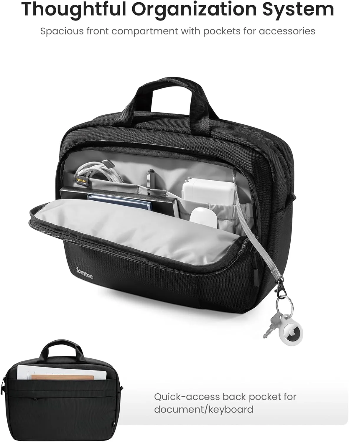 tomtoc Multi-functional Laptop Briefcase Business Shoulder Bag Fits 13-14 Inch MacBook Air/Pro, 13.5-14.4 Surface Laptop Studio, Lenovo ThinkPad/Dell Inspiron/ASUS ZenBook/Acer Aspire 14 Inch Computer