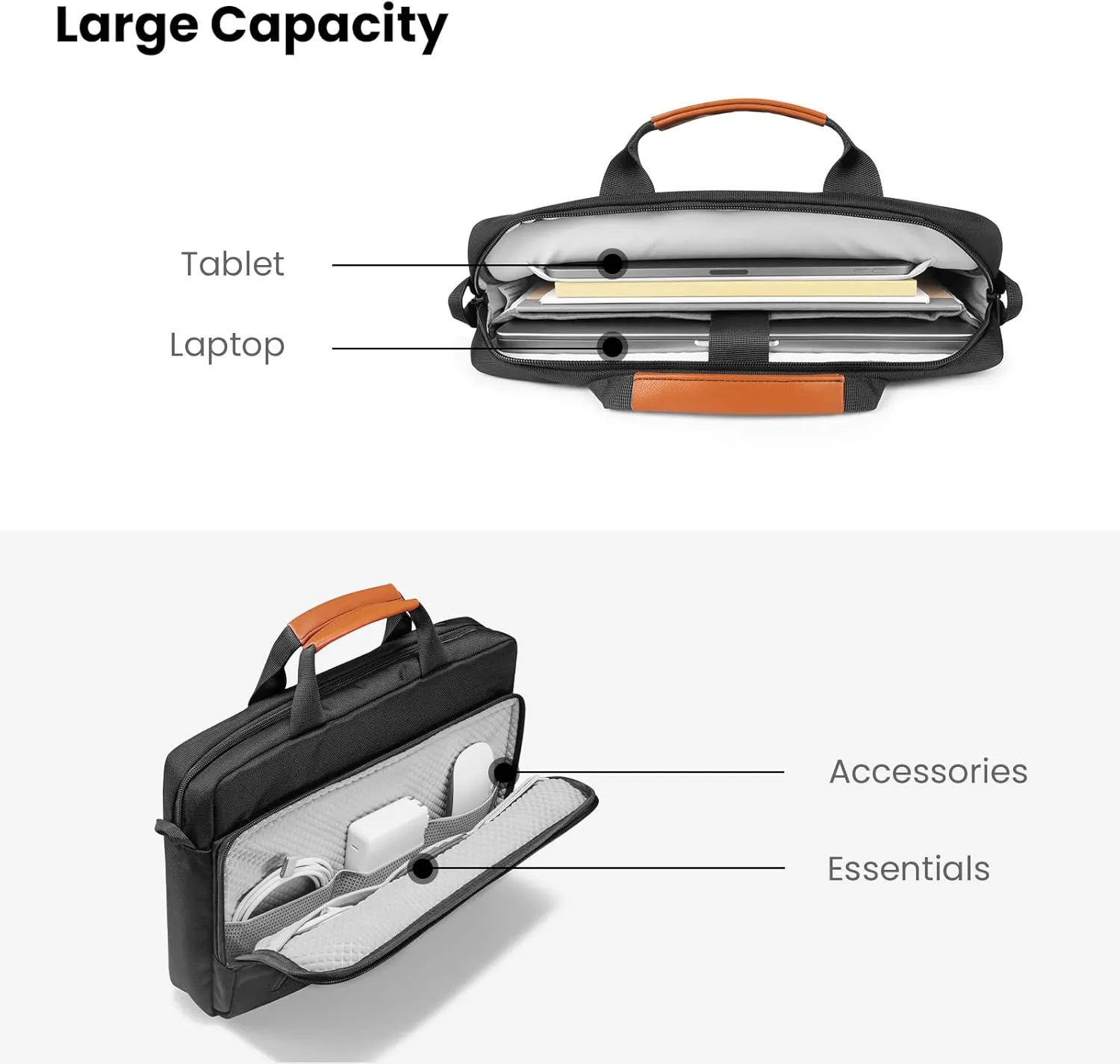 tomtoc Protective Laptop Shoulder Bag for 15.6 Inch Universal HP Dell Acer ASUS Lenovo Laptop Chromebook Ultrabook, Multi-Functional Business Laptop Briefcase for 15 16 In MacBook Air/Pro M4/M3/M2/M1