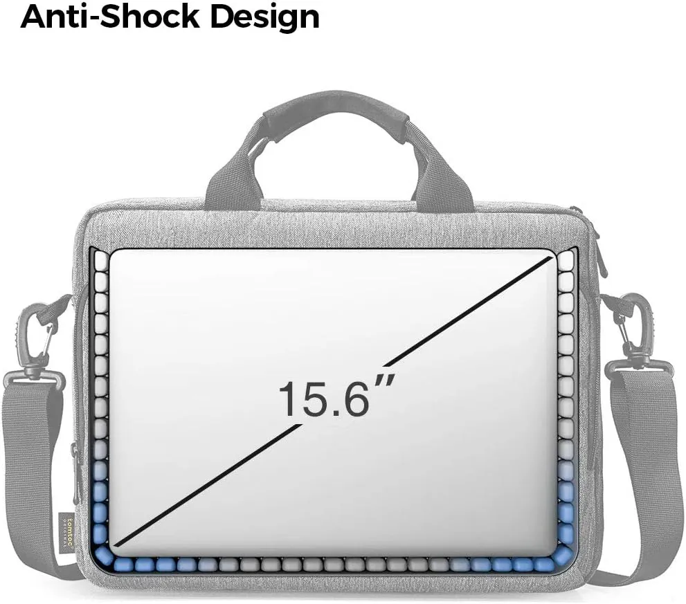tomtoc Protective Laptop Shoulder Bag for 15.6 Inch Universal HP Dell Acer ASUS Lenovo Laptop Chromebook Ultrabook, Multi-Functional Business Laptop Briefcase for 15 16 In MacBook Air/Pro M4/M3/M2/M1